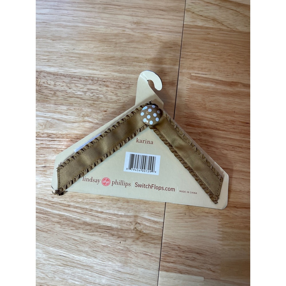 Lindsay‎ Phillips SwitchFlops Karina Bronze Ruffle Polka Dot Sandal Straps Large